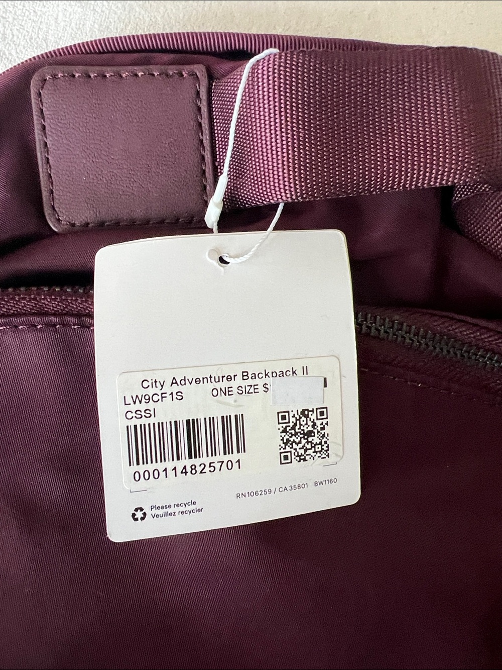 lululemon City Adventure Backpack II cassis maroon new nwt - Picture 5 of 11